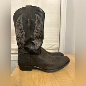 Double H Boots Mens 12 D Western Work Brown Cowboy Crazy Horse Leather Pull On